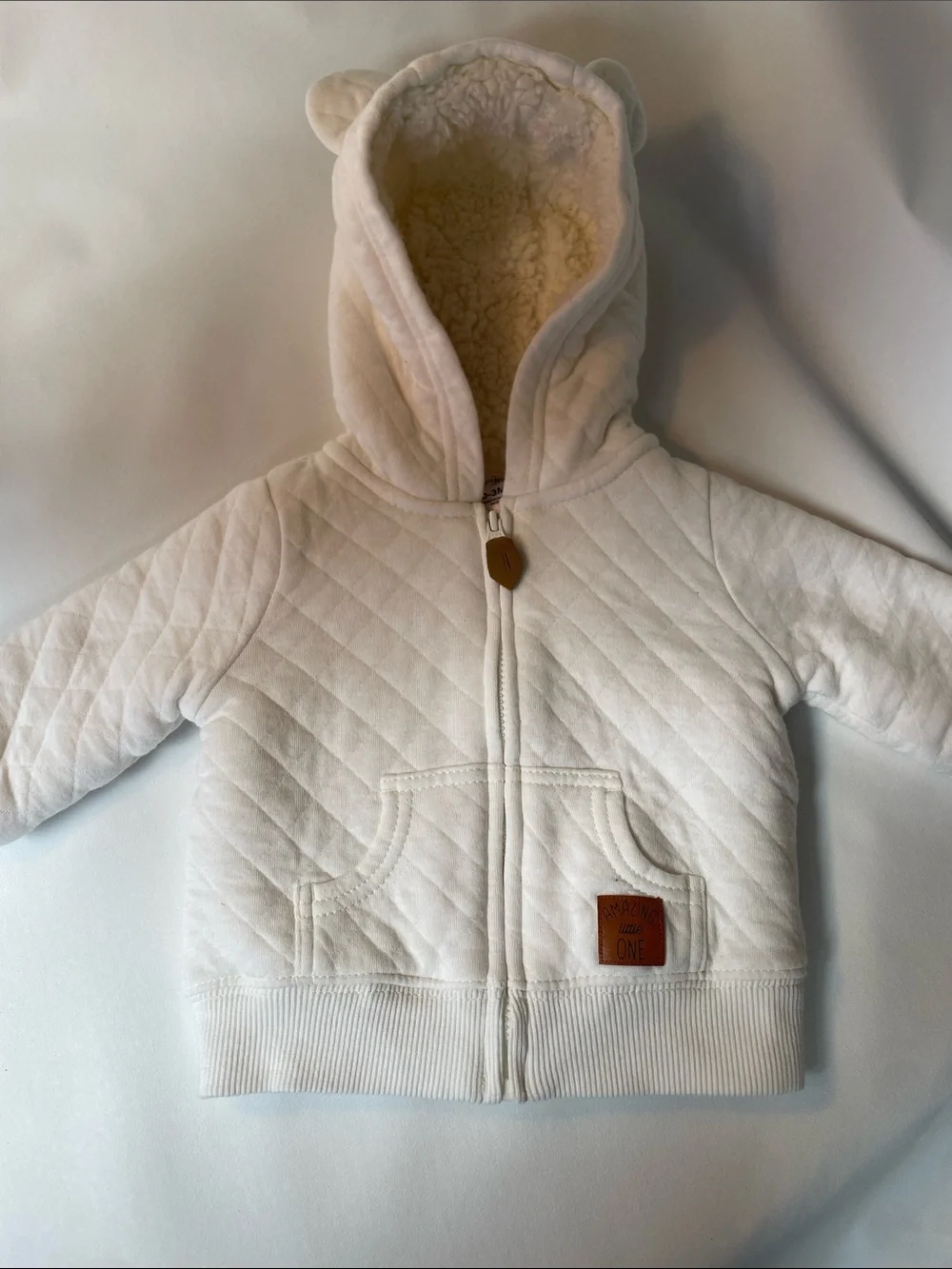 Carter's Quilted Hooded Baby Jacket in Cream